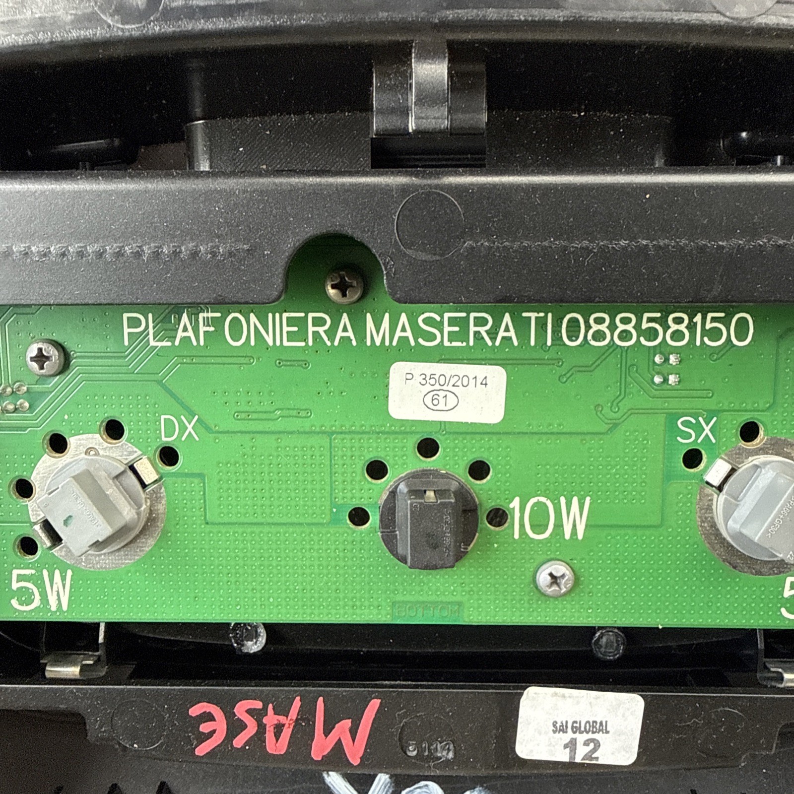 ✅ 14-17 Maserati Quattroporte Front Overhead Dome Light Console w/ Switch OEM ✅
