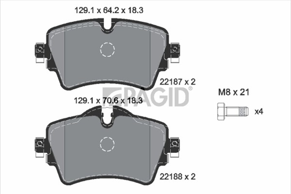 Bremsbelagsatz Scheibenbremse Pagid T2410N FüR BMW 2Er Active Tourer F45 F46 X2-image