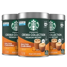 Crema Collection Premium Instant Salted Caramel Flavored Instant Coffee, 100% Ar