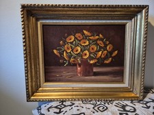 Pierre HOURIET (1933) Huile sur Toile Bouquet De Fleurs