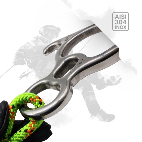 ProClimb Figur 8 Abseilgerät | Edelstahl | Abseilen und 1er Pack, silber  - Bild 5 von 6