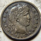 1897 25c Barber Quarter. Attractive Circulated Example!