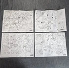 Playmates TMNT Lot Of 4 Secret Sewer Maps  #3 #5 #7 #8 Vintage Rare