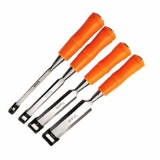 4-tlg Stechbeitel Eisen Satz Set Holzmeißel 6 / 12 / 18 / 24 mm Holzgriff (NEU)