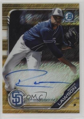 2019 Bowman Chrome Prospect Gold Shimmer Refractor 15/50 Reggie Lawson Auto 2t7