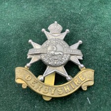 Sherwood Foresters Derbyshire Regiment Volunteer Battalion Cap Badge Bimetallic