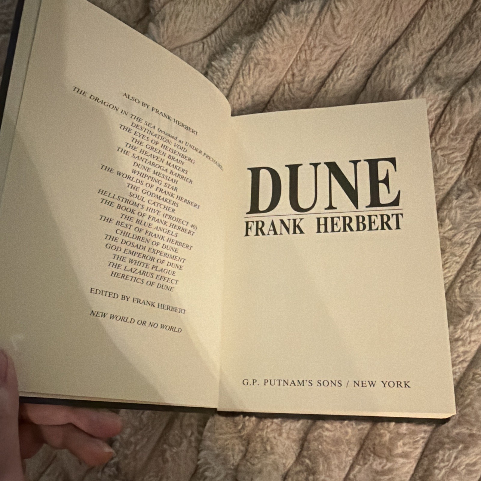Frank Herbert Dune Hardcover First Putnam Edition 1984 *No Dust Jacket