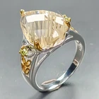 Fine Art Natural Citrine Ring 925 Sterling Silver Size 6 /R462331