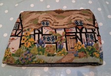 Vintage Handmade Cross Stitch Country Cottage Tea Cosy