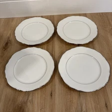Winterling Bavaria China Plate 7.5” Set Of 4 White Platinum Rim 1918-1935
