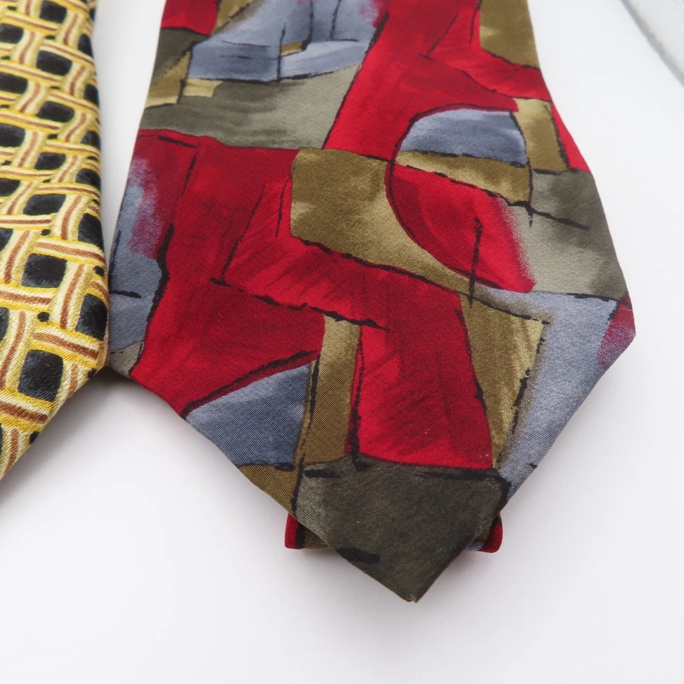 Cocktail Collection 领带丝绸黑色蓝色红色 4 英寸宽 56 英寸长 3 件装 — 第 4/4 张图片