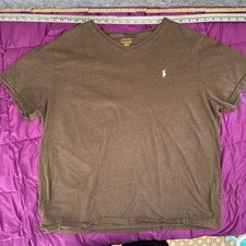 Polo Ralph Lauren Classic Fit V-Neck T-Shirt in Nutmeg Brown Heather Size XXL