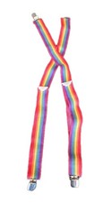 VTG 70s RAINBOW Honcho SUSPENDERS Mork Mindy Robin Williams Germany 80s Adjust