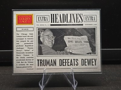 2012 Panini Golden Age Truman Defeats Dewey Headlines Insert #5
