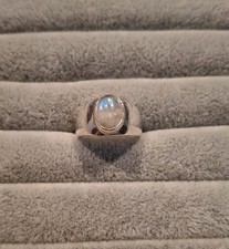 Pre Owned  Stamped  925 Real Silver Ring With White Stone.