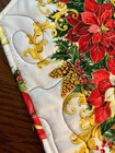 Handcrafted-Quilted Table Runner- Christmas-Red Poinsettias NEW '25 Gold Scrolls — photo 2