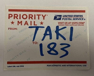 Taki 183 ORIGINAL USPS Aufkleber Graffiti