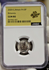 1/10 Platinum Great Britain Britannia 2020 NGC Gem BU.