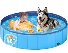 Portable Dog Pool PVC Pet Swimming Pool Bathtub Collapsible Hard Plastic for ...