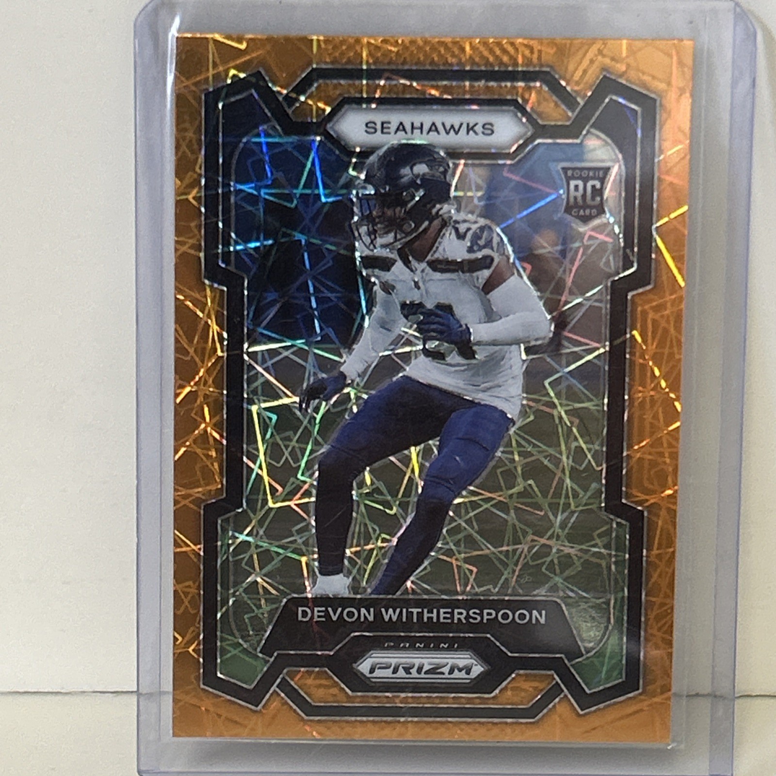 Devon Witherspoon Orange Lazer Rookie RC 2023 Prizm Card #389 Seattle Seahawks