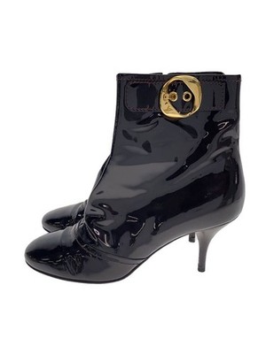 LOUIS VUITTON short boots Size 38 / US 8 Black enamel