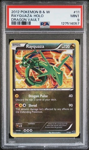 PSA 9 RAYQUAZA 11/20 | Dragon Vault BW Holo Pokemon Card