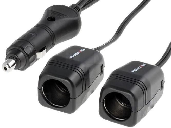 Double prise allume-cigare 10A avec rallonge flexible et double sortie 2.5A stable