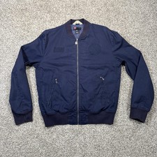 Vintave Y2K Diesel Navy Blue Track Baseball Jacket Mens Size XL Fits Medium