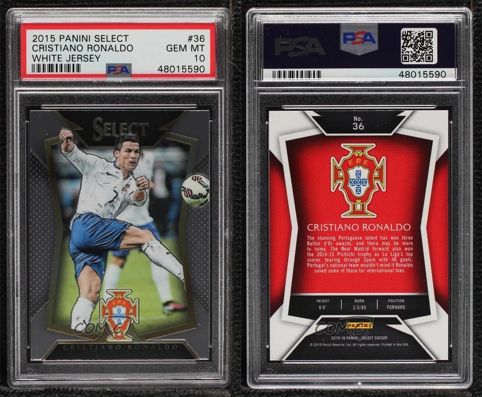2015-16 Panini Select Cristiano Ronaldo #36 PSA 10 GEM MT - Image 3 of 3
