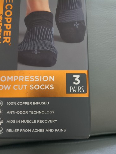 Tommie Copper Compression Ankle Socks Large (11-13) (3 Pak) - Picture 3 of 4