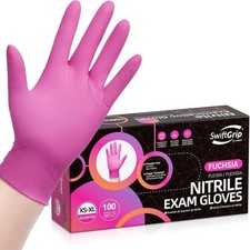 Powder-Free Nitrile Gloves 3 mil Disposable Latex-Free Exam Grade Fuchsia Pink