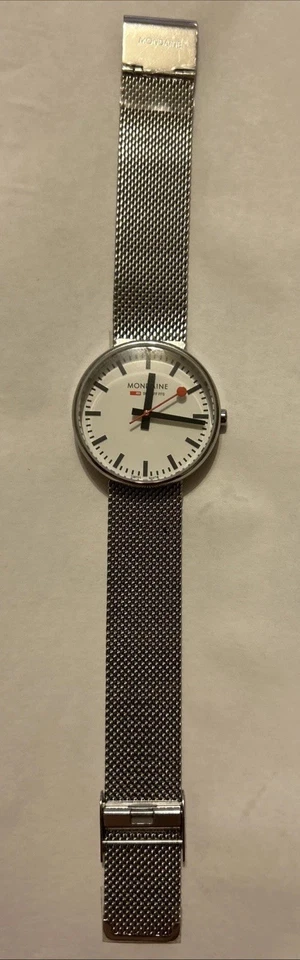 Reloj de cuarzo Mondaine Mini Giant 35 mm acero esfera blanca damas A763.30362.11SBM Foto 2 de 4