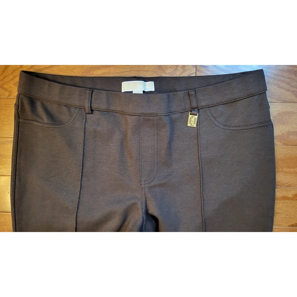 Michael Kors Womens Brown Elastic Waist Ankle Length Pants Size XL - Image 4 of 4