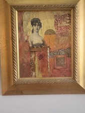 Collage Victorian Ornate Wall Art Mixed Media Signed Barbra Stitt Unique OOAK