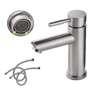 Bathroom Vessel Sink Faucet Tall Body Single Handle Sink Tap With Water Pipe