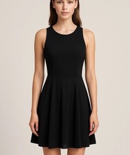 AllSaints EITA Black Mini Dress S | Goth Grunge Witchy Moto Biker Minimalist