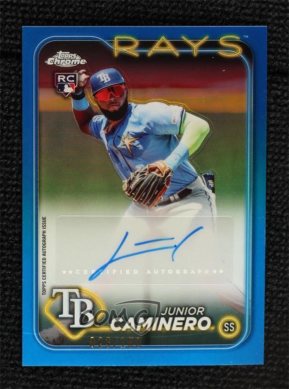2024 Topps Chrome Update Blue Refractor 13/150 Junior Caminero Rookie Auto RC