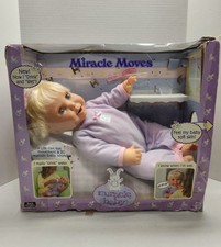 "Muñeca Miracle Moves Baby Real Feel Skin 2002 Mattel 19"" cabello rubio en caja"