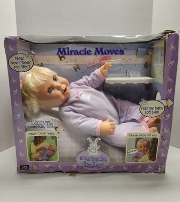 Miracle Moves Baby Real Feel Skin 2002 Mattel 19  Doll Blond Hair in Box