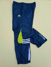 Vintage adidas Track Pants Mens Large Navy Blue Lime Green 90s Windbreaker