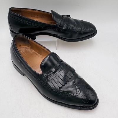 Johnston & Murphy Limited Loafers Mens 11.5 Black Good Wingtip Kiltie USA Made