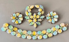 Vintage Signed KRAMER Bracelet, Brooch, Earri...