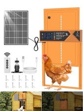 Solar Power Chicken Door Automatic Coop Door Timer Light Sensor Anti-Pinch NEW