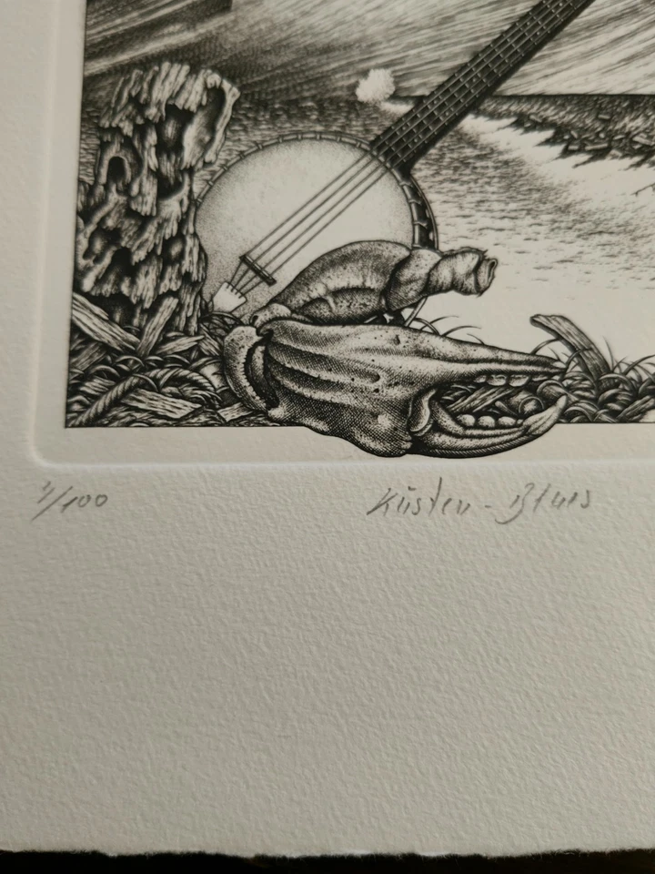 Peter Froese, Küsten-Blues , Kupferstich, handsigniert, nummeriert 1989 - Bild 4 von 4