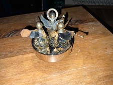 vintage Spieluhr versilbert 3 Engel Karrusell stille Nacht