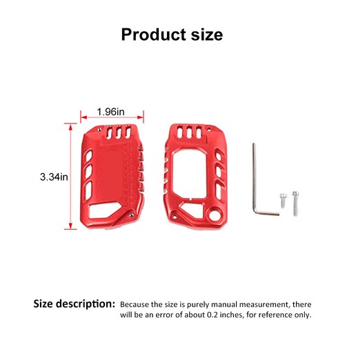 Red Key Fob Cover Protector Shell Case for Jeep Wrangler JL JT 2018+ Accessories - Picture 8 of 8