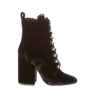 KENDALL + KYLE damen schuhe schwarz samt Bridget stiefeletten Zip geschnurt