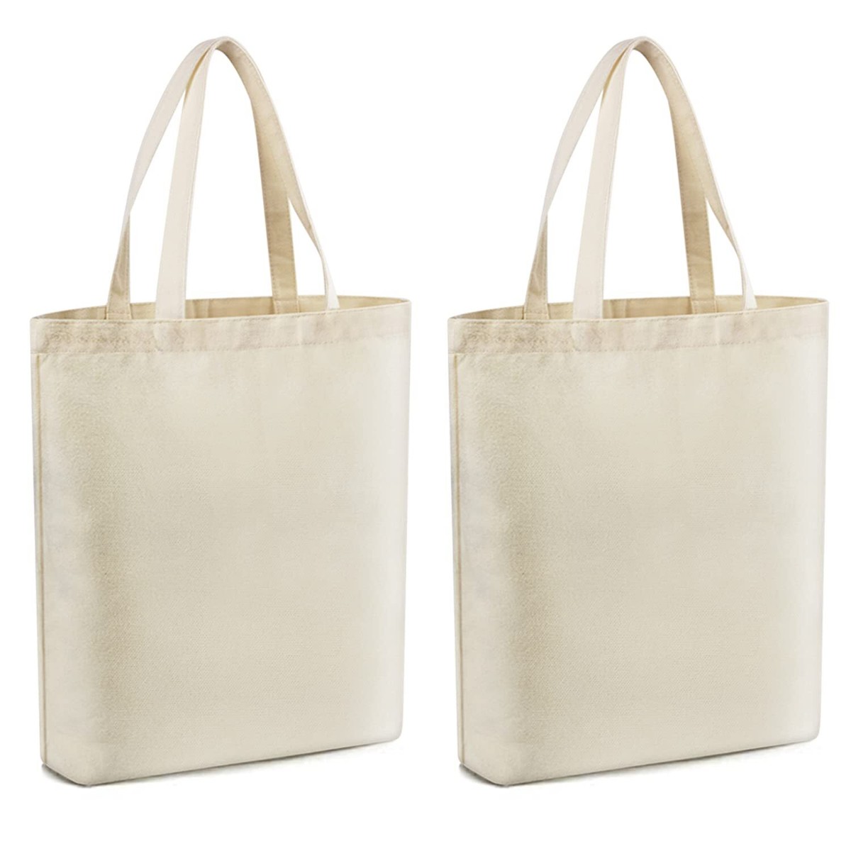 2 Pack Cotton Canvas Tote Bag with Handle for Grocery Shopping DIY