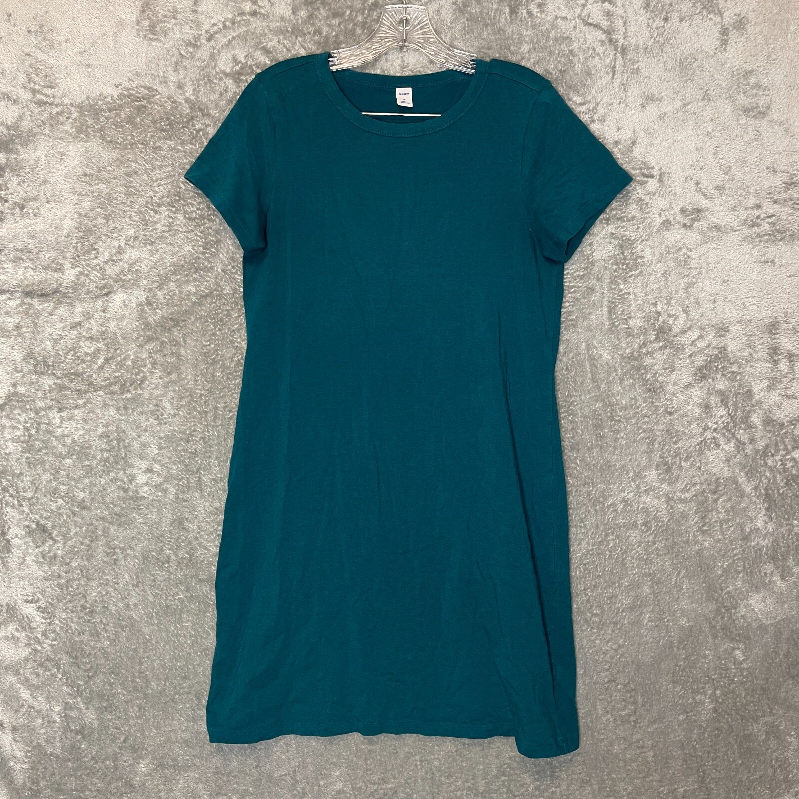 Old Navy Women Classic Minimalist Capsule Teal Short Sleeve T Shirt Dress M