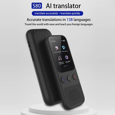 S80 Portable Language Translator Device with 138 Languages Voice Translating